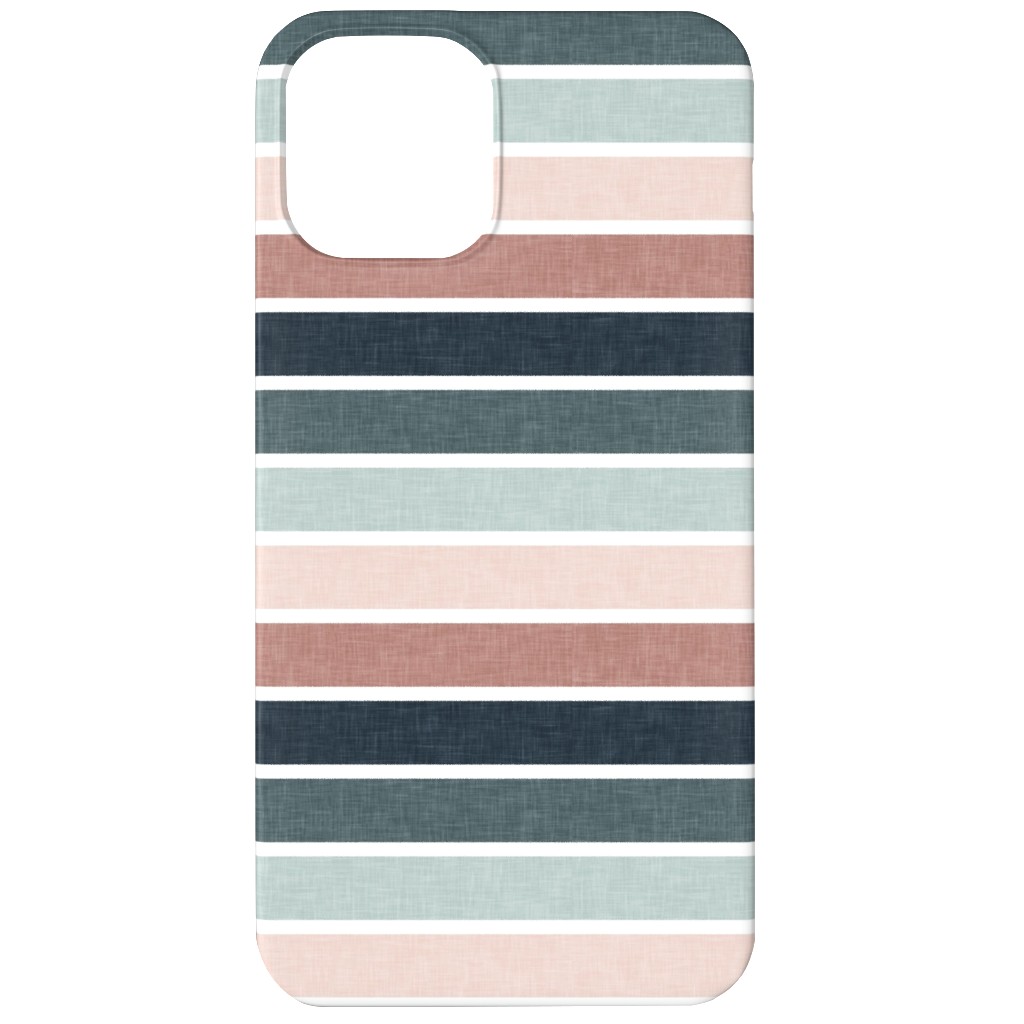 Stripes - Multi Blue & Pink Phone Case, Silicone Liner Case, Matte, iPhone 11, Multicolor