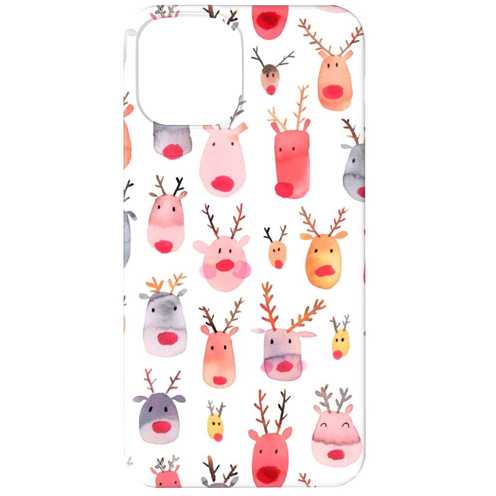 Rudolph Reindeers Phone Case, Silicone Liner Case, Matte, iPhone 11, Red, White