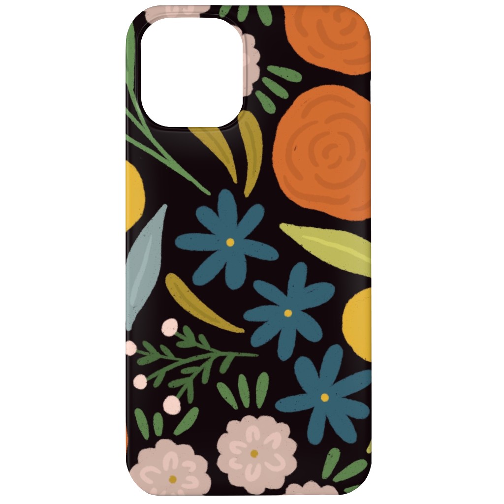 Sofia Floral - Dark Phone Case, Silicone Liner Case, Matte, iPhone 11, Multicolor