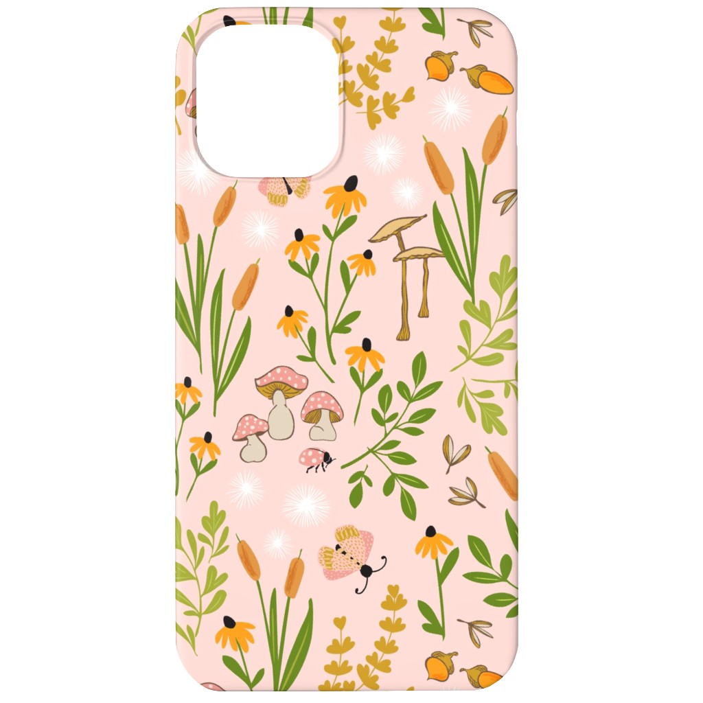 Autumn Meadow Phone Case, Silicone Liner Case, Matte, iPhone 11, Pink, Bright Pink