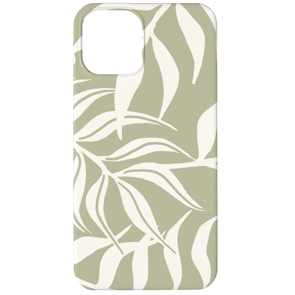 Moving Palms Phone Case, Silicone Liner Case, Matte, iPhone 11, Green, Sage