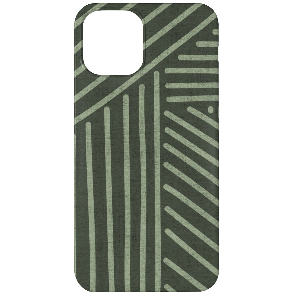 Mudcloth Weaving Line - Green Phone Case, Silicone Liner Case, Matte, iPhone 11, Green
