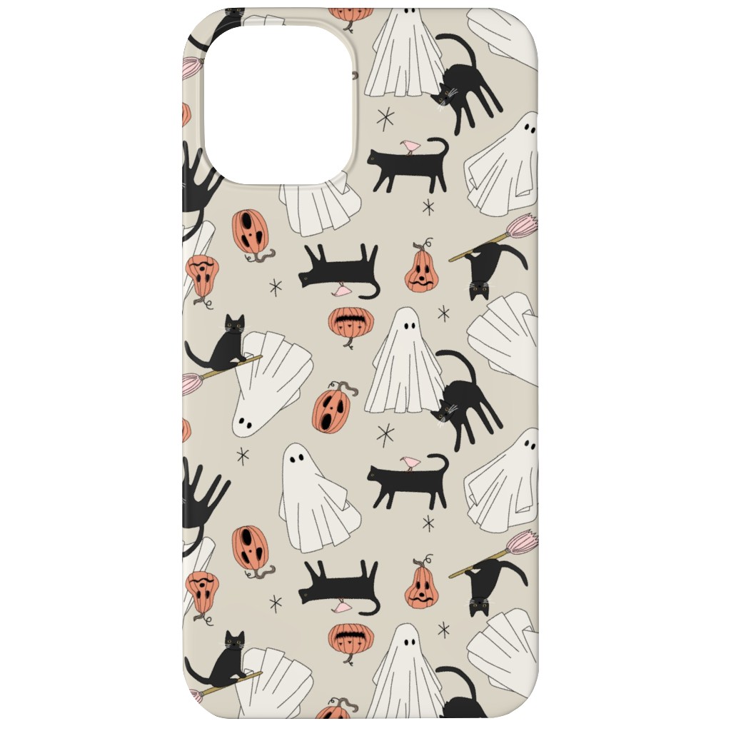 Spooky Halloween Phone Case, Silicone Liner Case, Matte, iPhone 11, Beige, Pearl