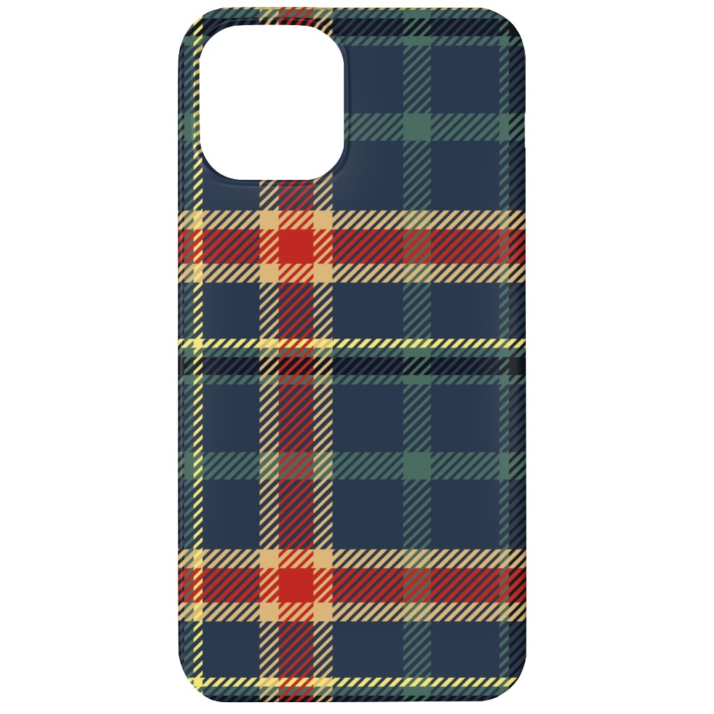 Navy Blue and Pine Plaid Phone Case, Silicone Liner Case, Matte, iPhone 11, Multicolor
