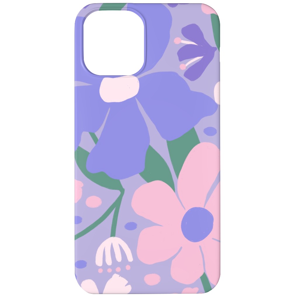 Blooming Garden on Lilac Phone Case, Silicone Liner Case, Matte, iPhone 11, Purple