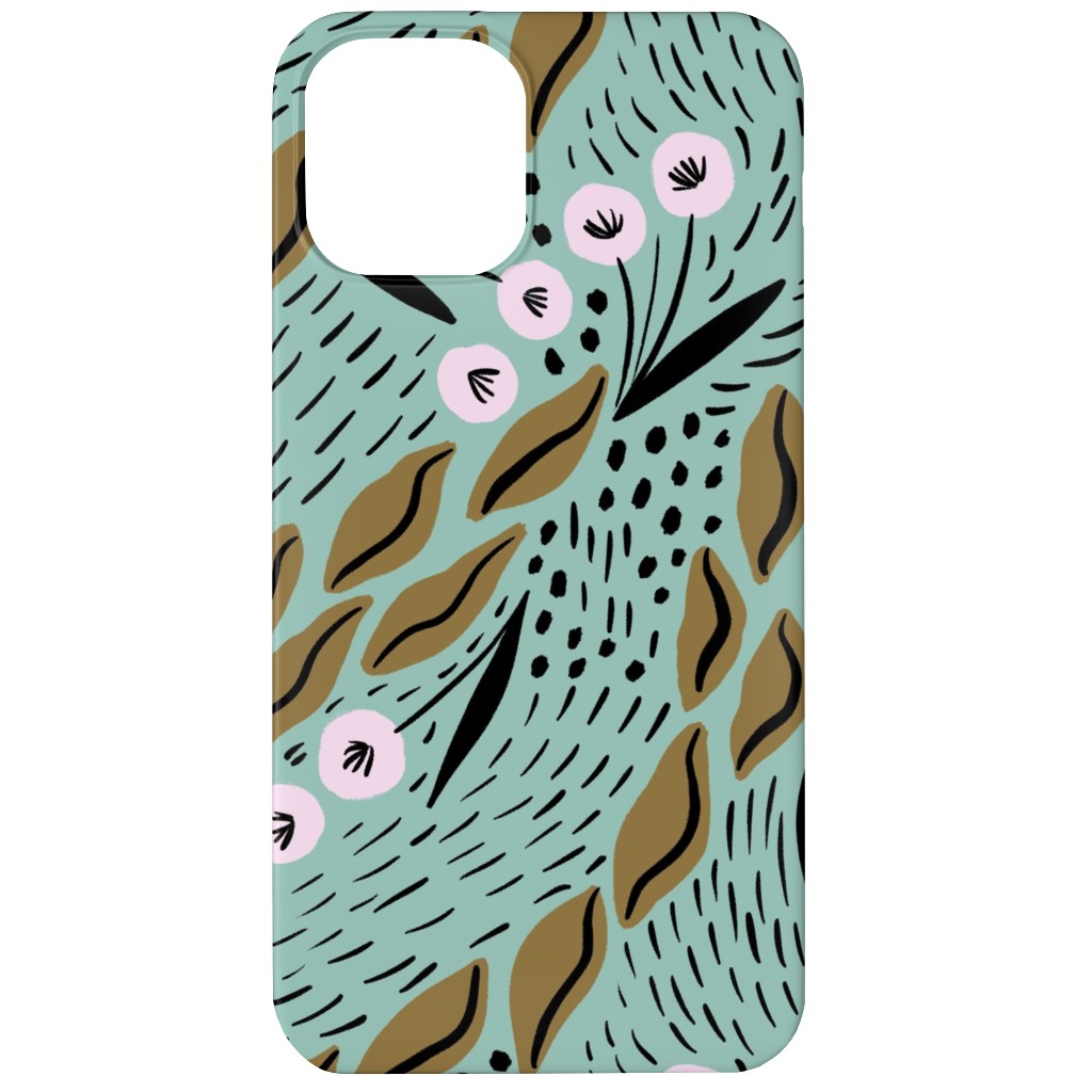 Flower Patch Lane on Mint Phone Case, Silicone Liner Case, Matte, iPhone 11, Green