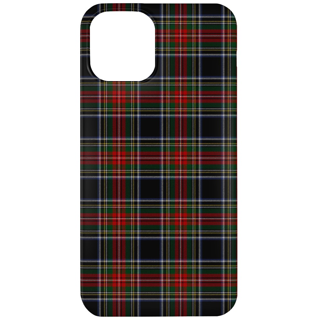Black Stewart Tartan - Red Phone Case, Silicone Liner Case, Matte, iPhone 11, Black