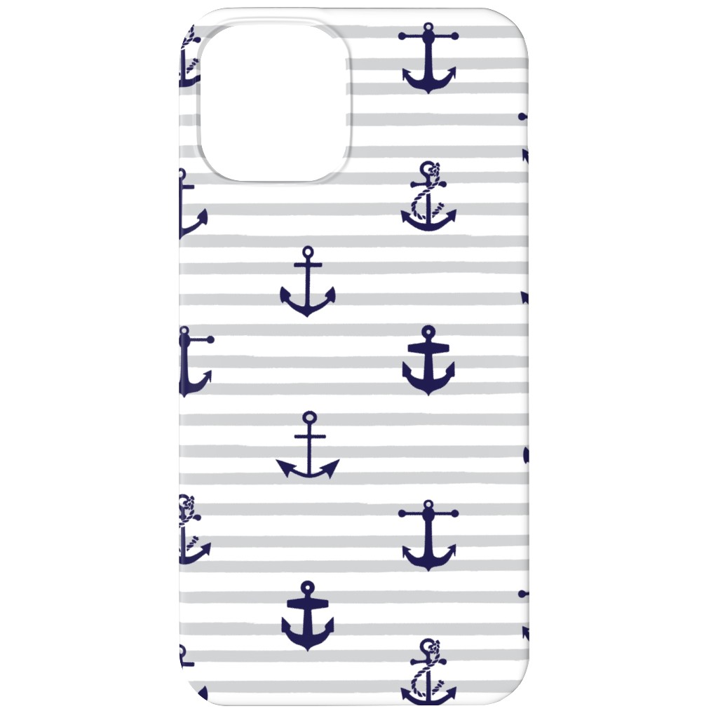 Anchors Away - Black on Gray Stripes Phone Case, Silicone Liner Case, Matte, iPhone 11, Gray, Gray