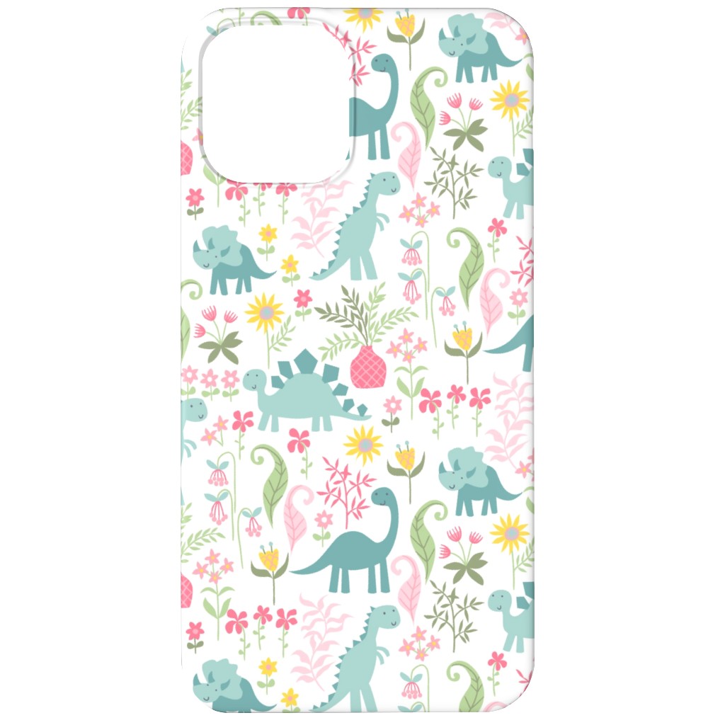 Dino Garden Phone Case, Silicone Liner Case, Matte, iPhone 11, Multicolor, White