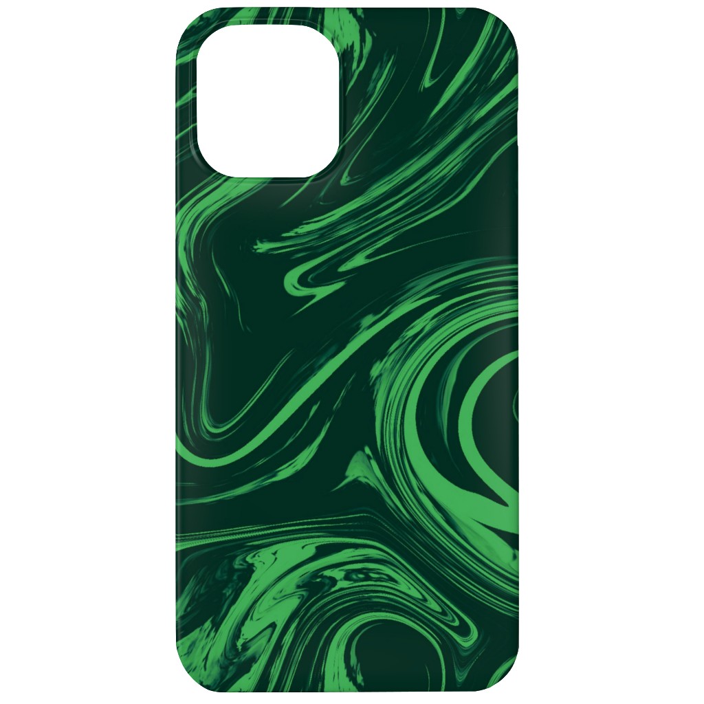 Marbled Paper - Deep Emerald Phone Case, Silicone Liner Case, Matte, iPhone 11, Green, Classic Green