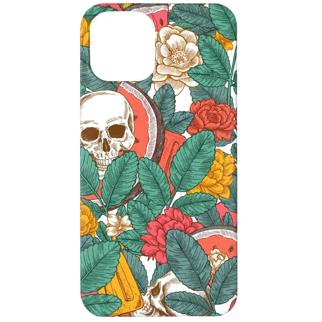 Summer Skull - Multi Phone Case, Silicone Liner Case, Matte, iPhone 11, Green