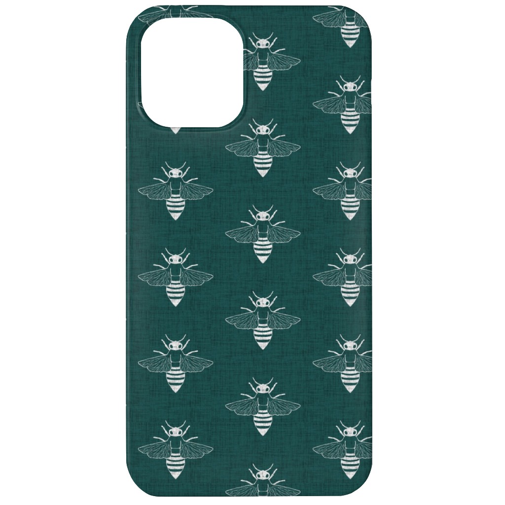 Bees in Flight - Green Phone Case, Silicone Liner Case, Matte, iPhone 11, Green