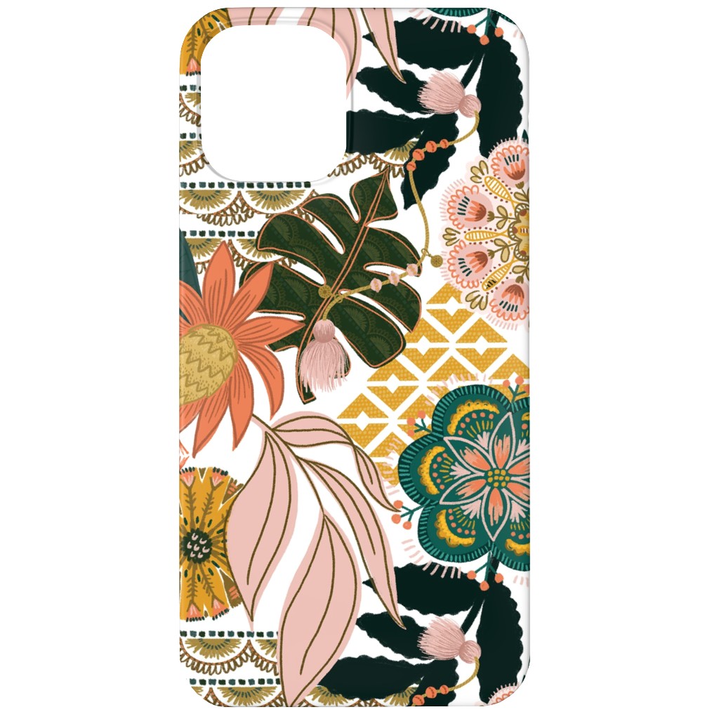 Boho Tropical - Floral - Multi Light Phone Case, Silicone Liner Case, Matte, iPhone 11, Multicolor