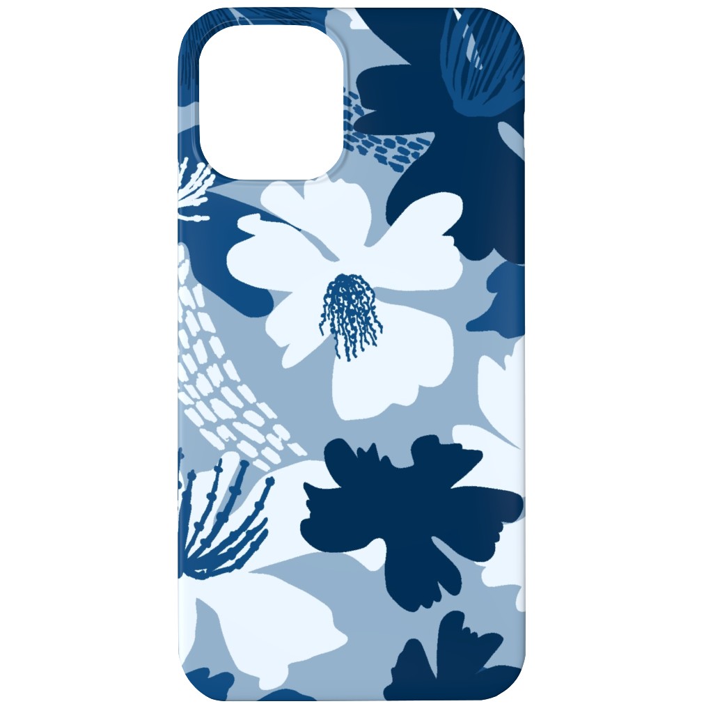Barely Blue Floral Phone Case, Silicone Liner Case, Matte, iPhone 11, Blue