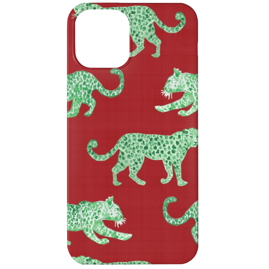 Leopard Parade Phone Case, Silicone Liner Case, Matte, iPhone 11, Red