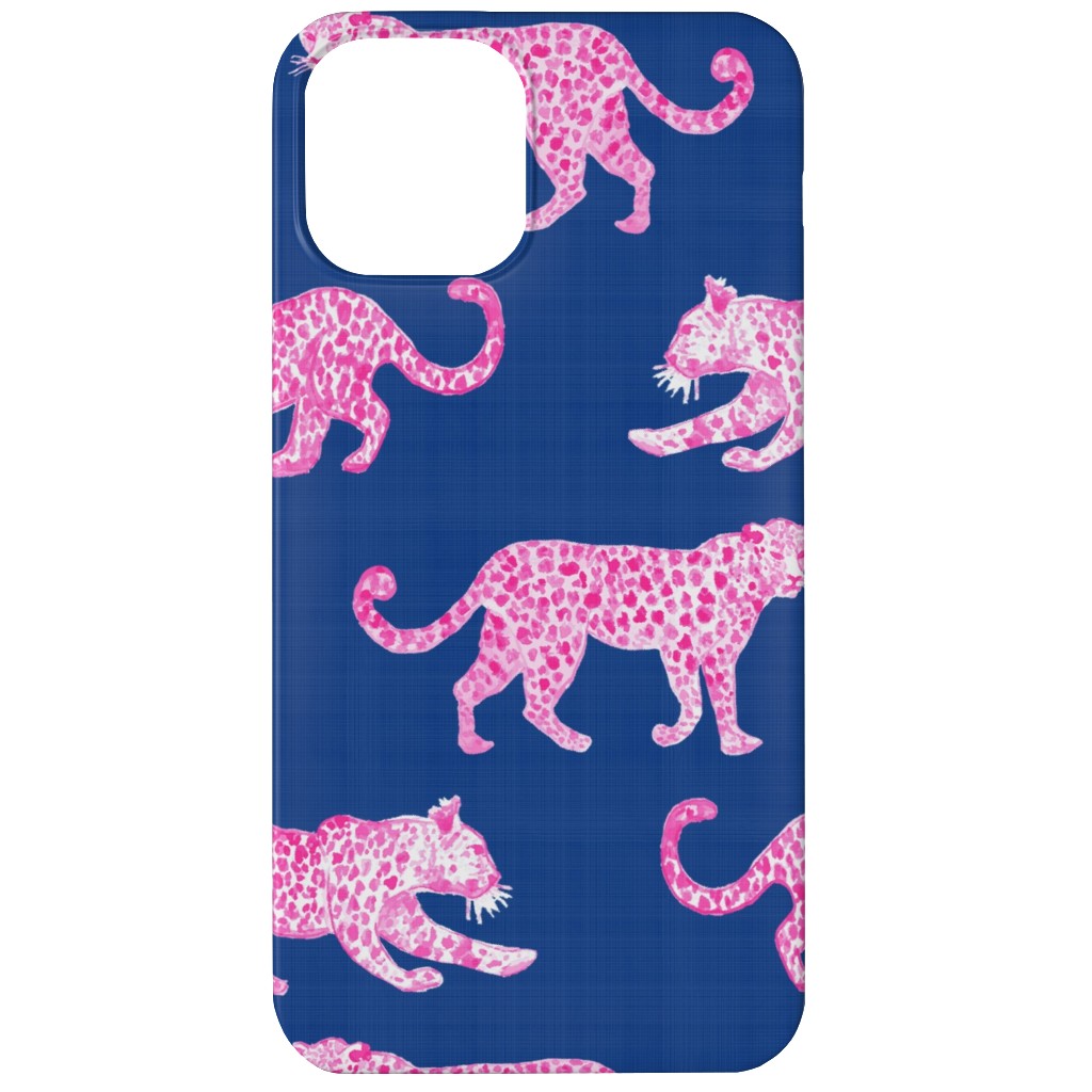 Leopard Parade Phone Case, Silicone Liner Case, Matte, iPhone 11, Blue