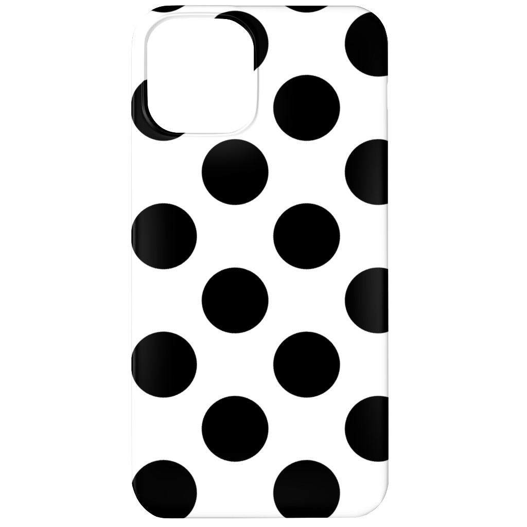 Polka Dot - Black and White Phone Case, Slim Case, Matte, iPhone 11, Black, Black