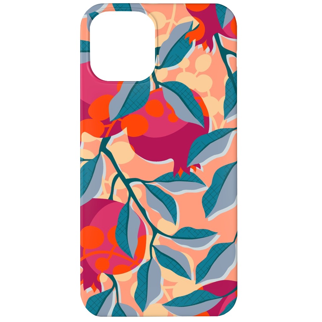 Retro Pomegranate- Pink and Blue Phone Case, Slim Case, Matte, iPhone 11, Multicolor