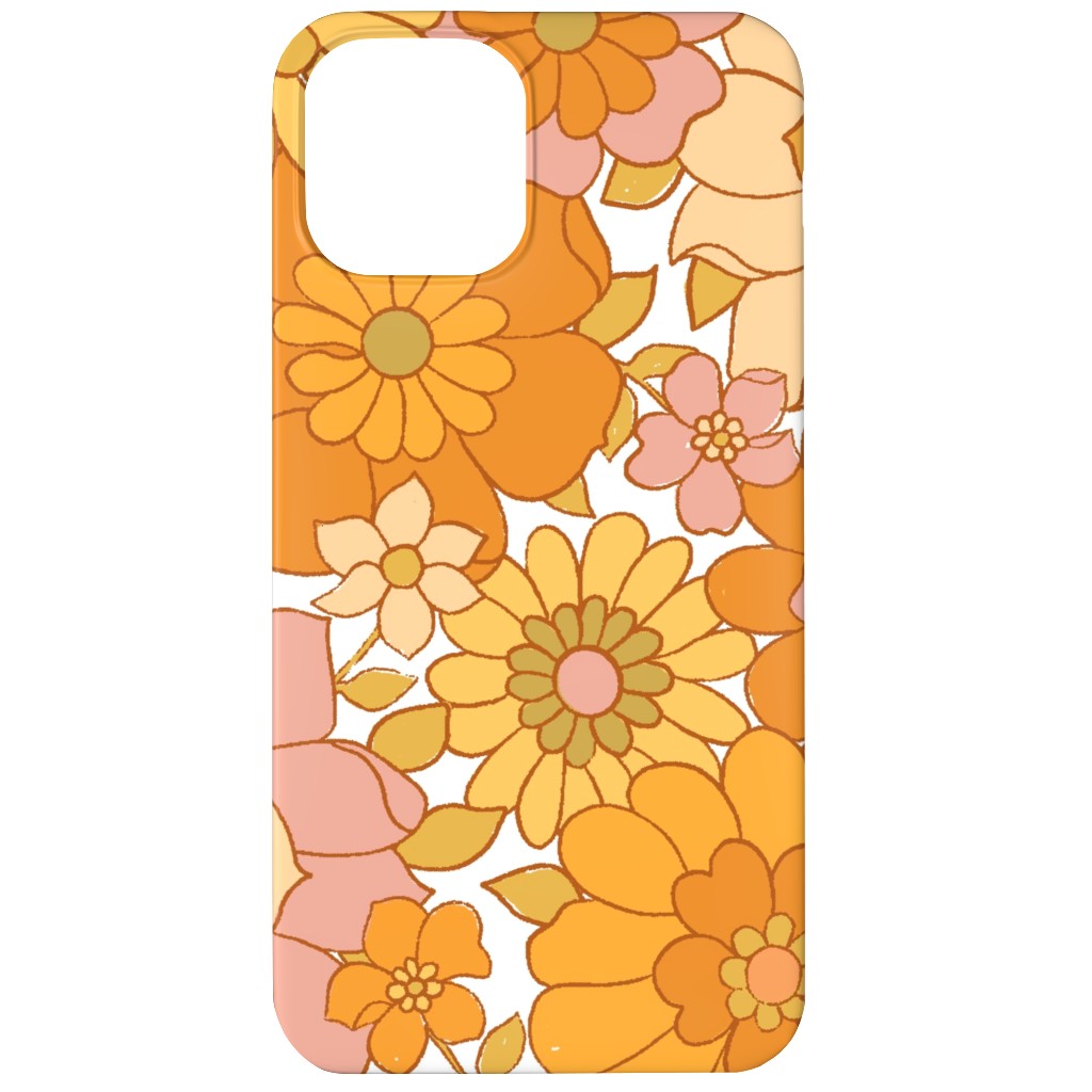 Avery Retro Floral Phone Case, Slim Case, Matte, iPhone 11, Orange