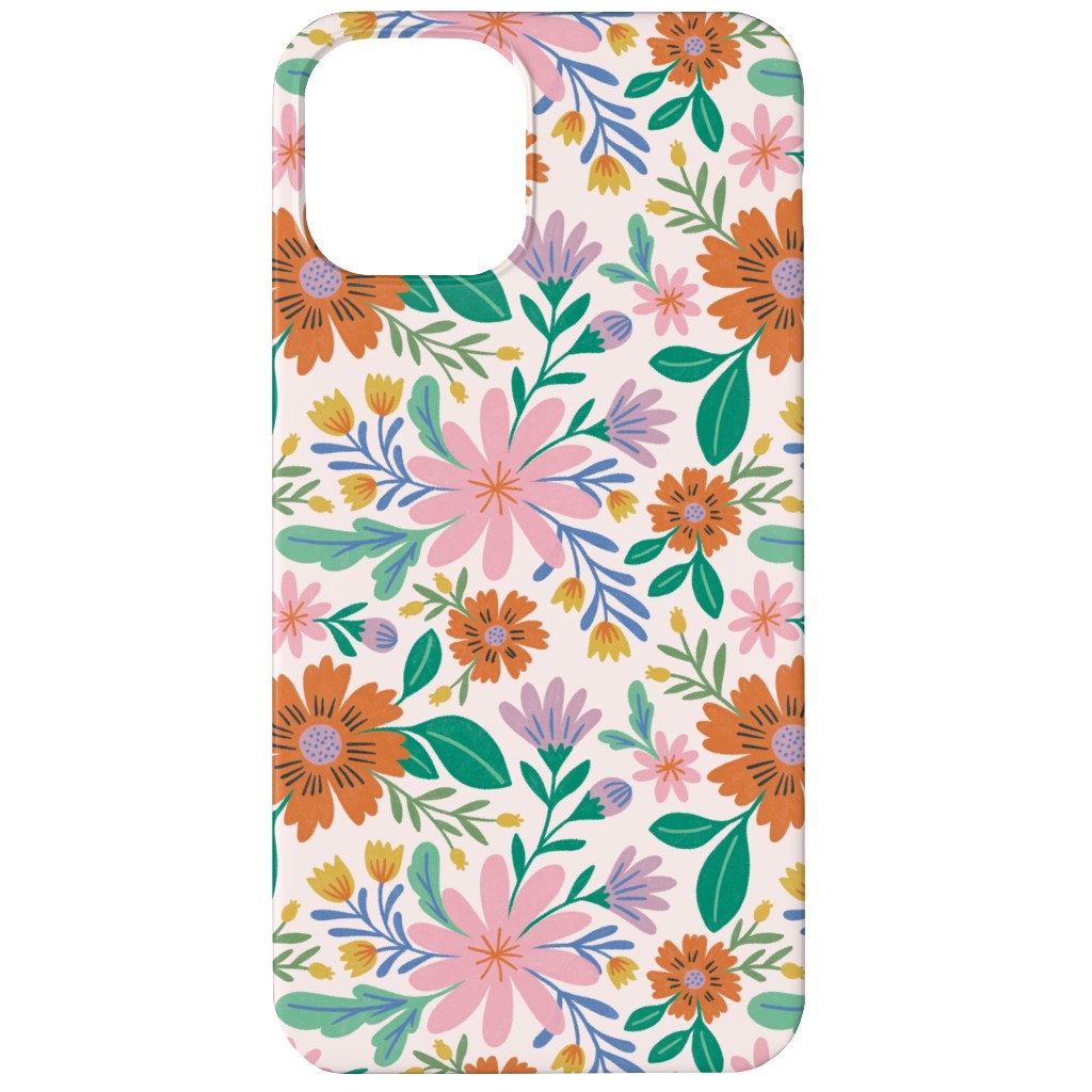 Happy Flowers - Pink Multi Phone Case, Slim Case, Matte, iPhone 11, Pink