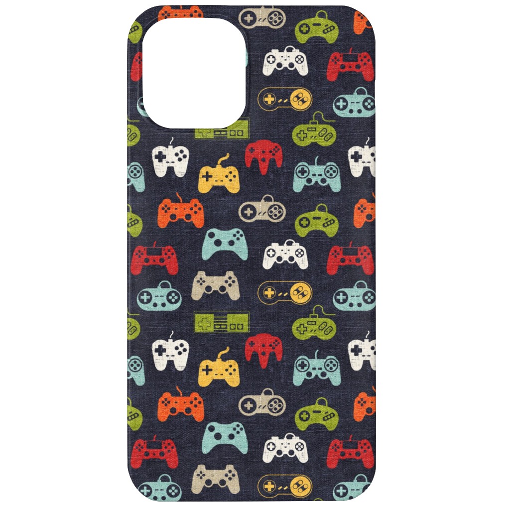 Game Controllers - Navy Multi Phone Case, Slim Case, Matte, iPhone 11, Multicolor