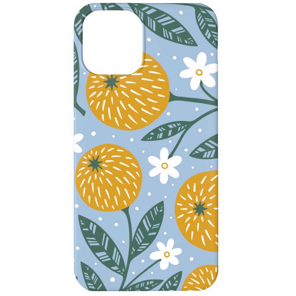 Orange Trees - Blue Phone Case, Slim Case, Matte, iPhone 11, Blue, True Blue