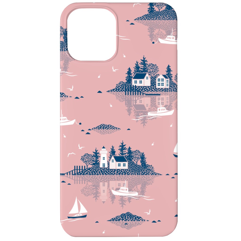 Maine Islands - Muted Pink Phone Case, Slim Case, Matte, iPhone 11, Pink, Bright Pink