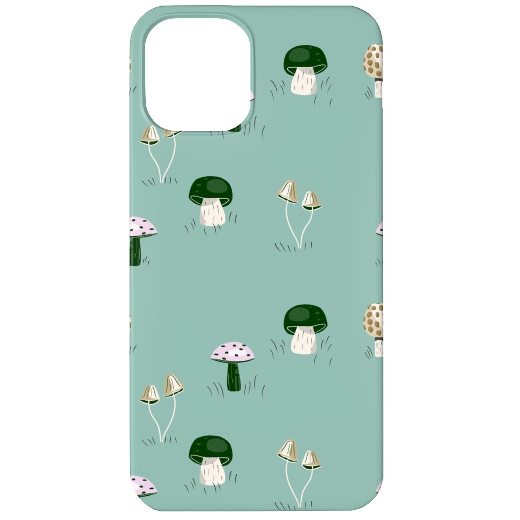 Mushroom Field - Green Phone Case, Slim Case, Matte, iPhone 11, Green