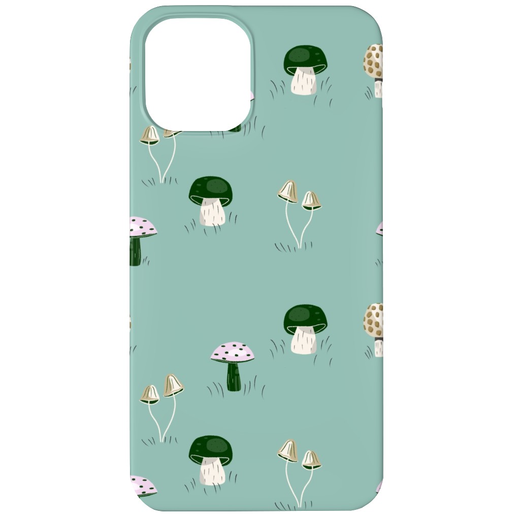Mushroom Field - Green Phone Case, Slim Case, Matte, iPhone 11, Green, Classic Green