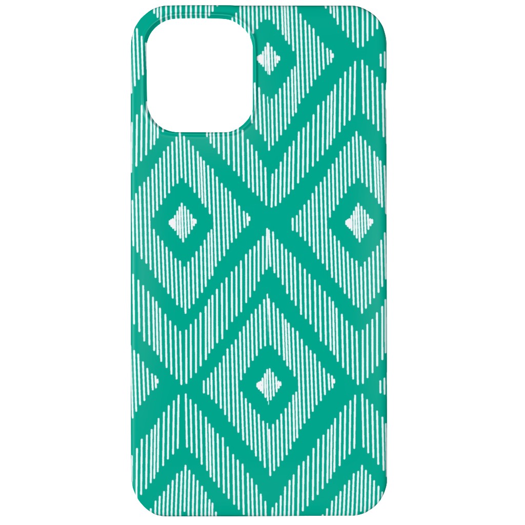 Ikat Phone Case, Slim Case, Matte, iPhone 11, Green, Tidal Wave