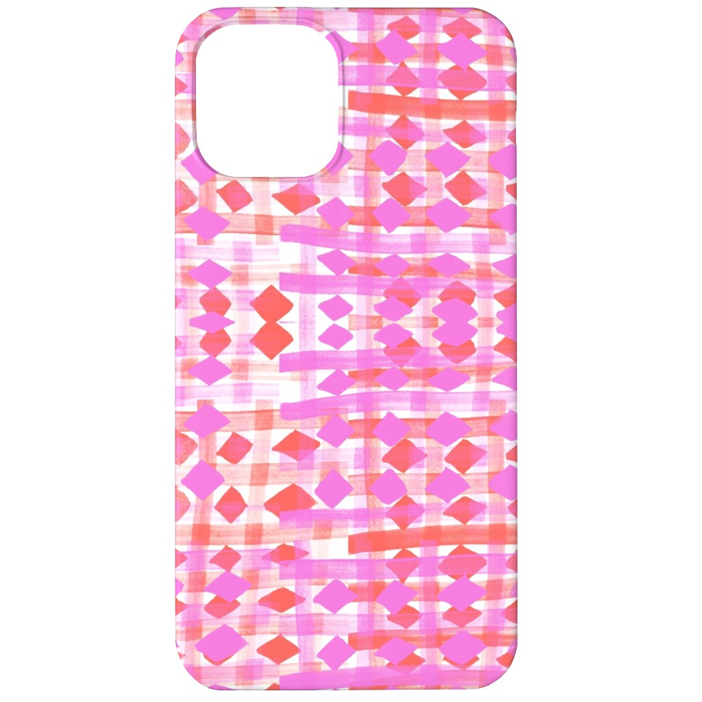 Brush Stripes Geometric - Pink Phone Case, Slim Case, Matte, iPhone 11, Pink