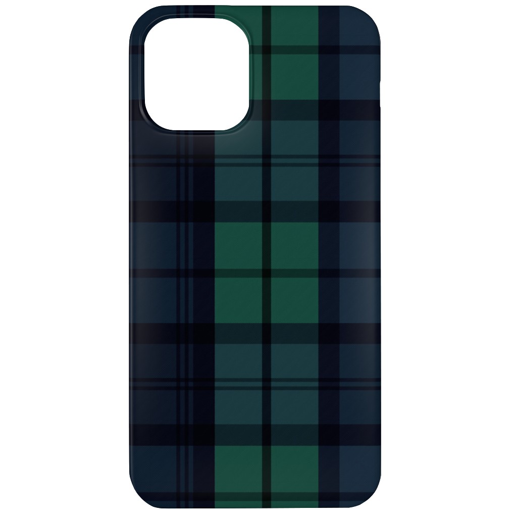 Dark Green Plaid Phone Case, Slim Case, Matte, iPhone 11, Green