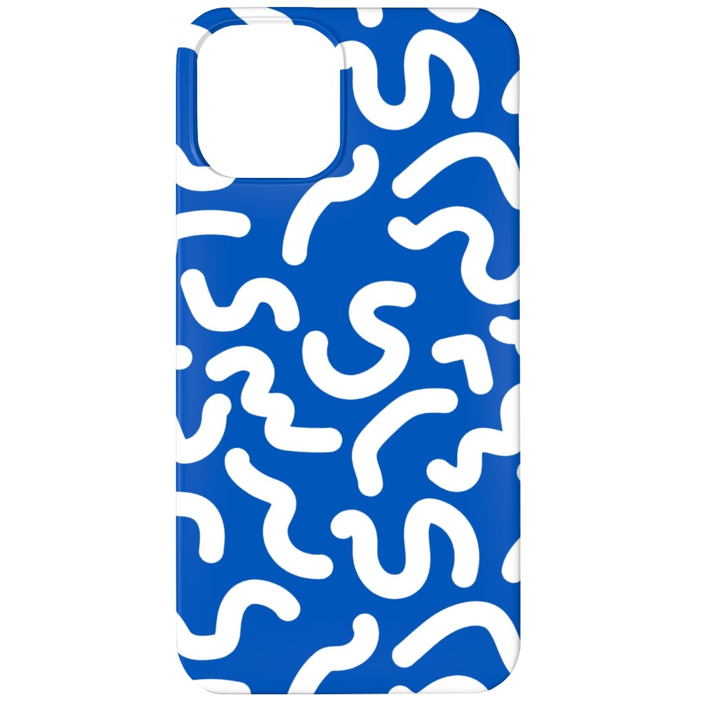 Dark Squiggles - Blue Phone Case, Slim Case, Matte, iPhone 11, Blue