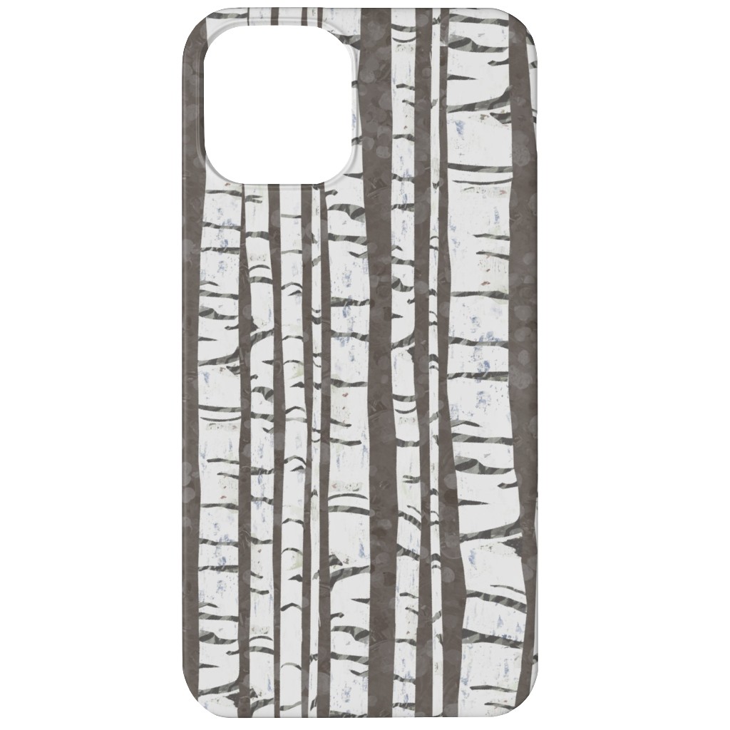 Birch Forest - Gray Phone Case, Slim Case, Matte, iPhone 11, Gray, Gray