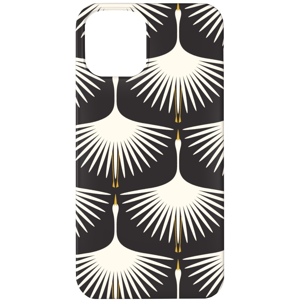 Art Deco Swans Phone Case, Slim Case, Matte, iPhone 11, Black