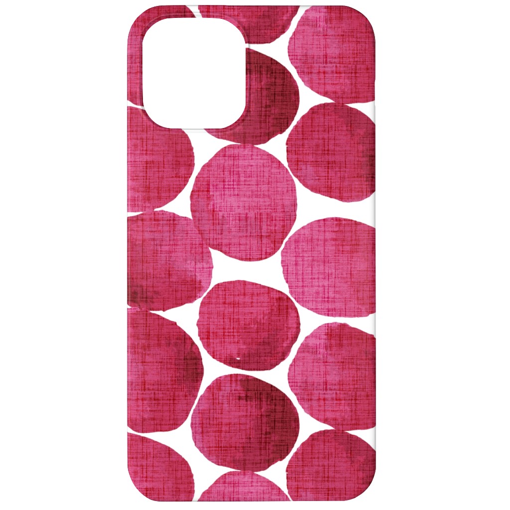 Watercolor Textured Dots - Red Phone Case, Slim Case, Matte, iPhone 11, Red