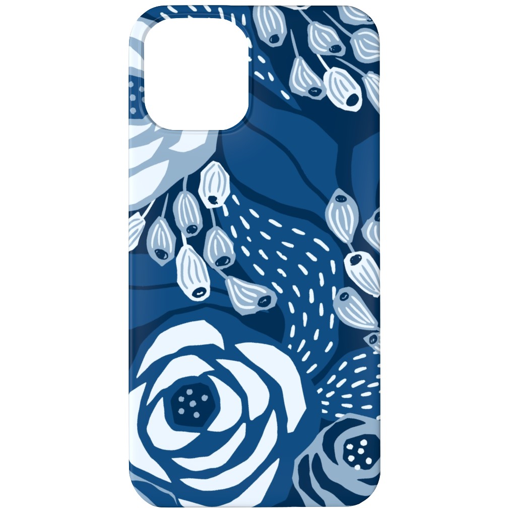 Papercut Roses Phone Case, Slim Case, Matte, iPhone 11, Blue