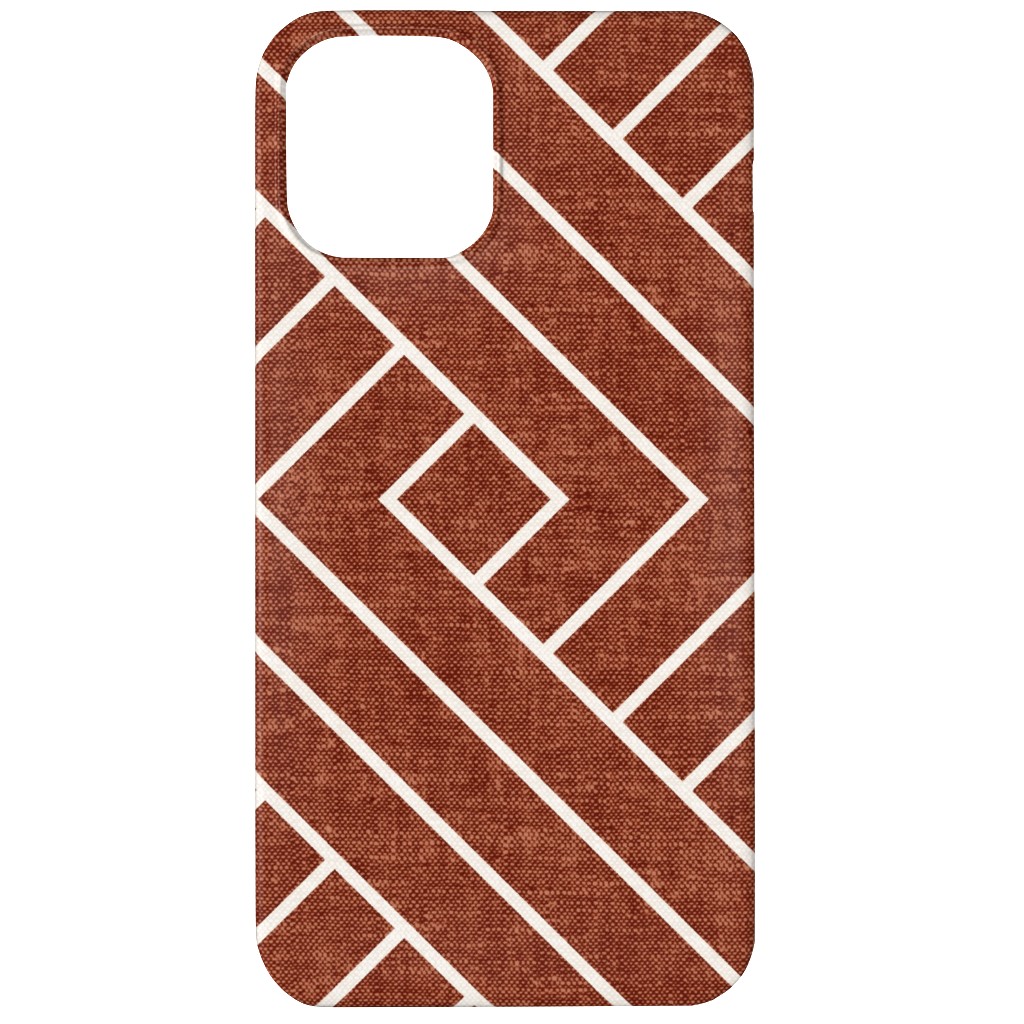 Cadence Geometric Weave - Rust Phone Case, Slim Case, Matte, iPhone 11, Red, Red