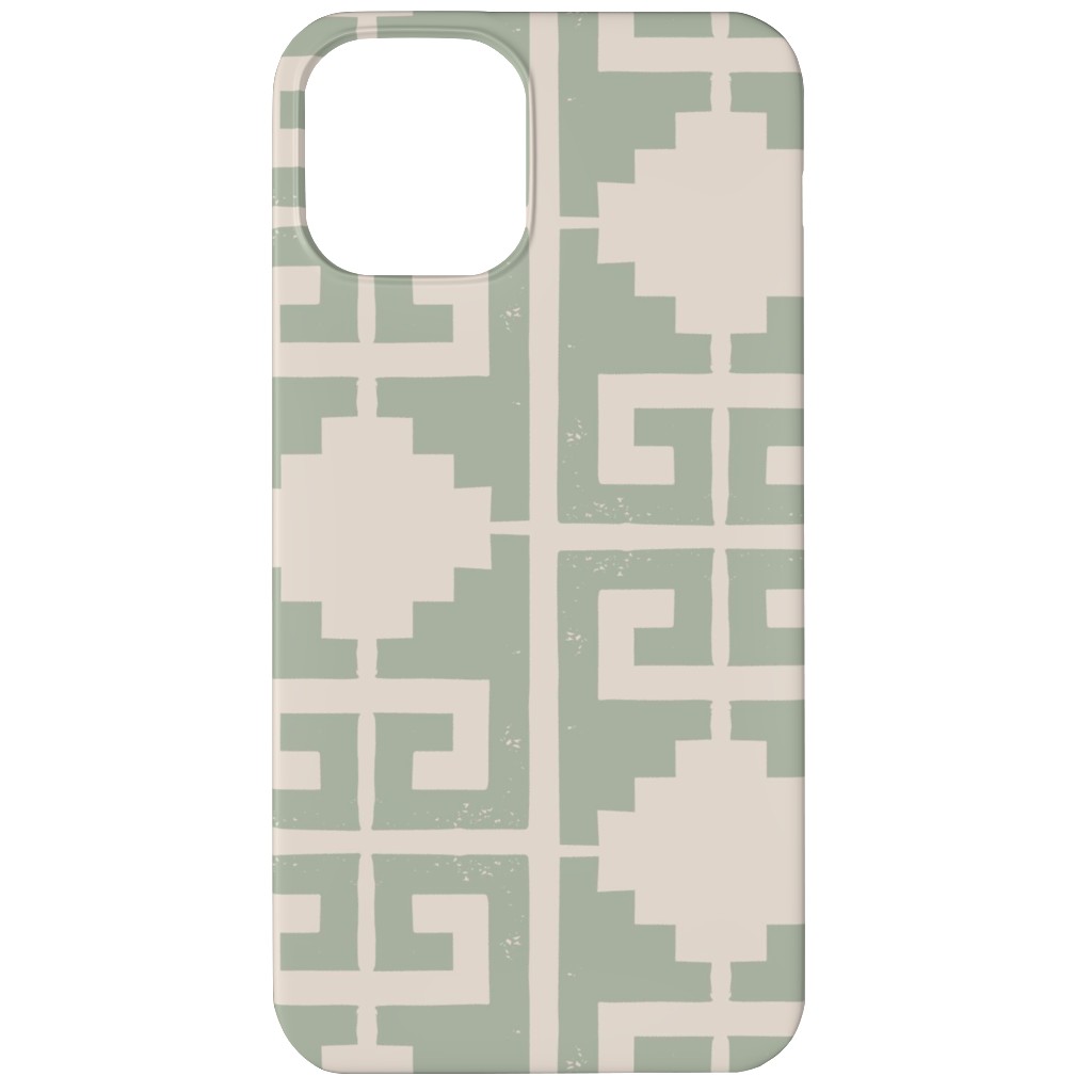 Greek To Me - Green on Cream Phone Case, Silicone Liner Case, Matte, iPhone 12 Mini, Green, Classic Green