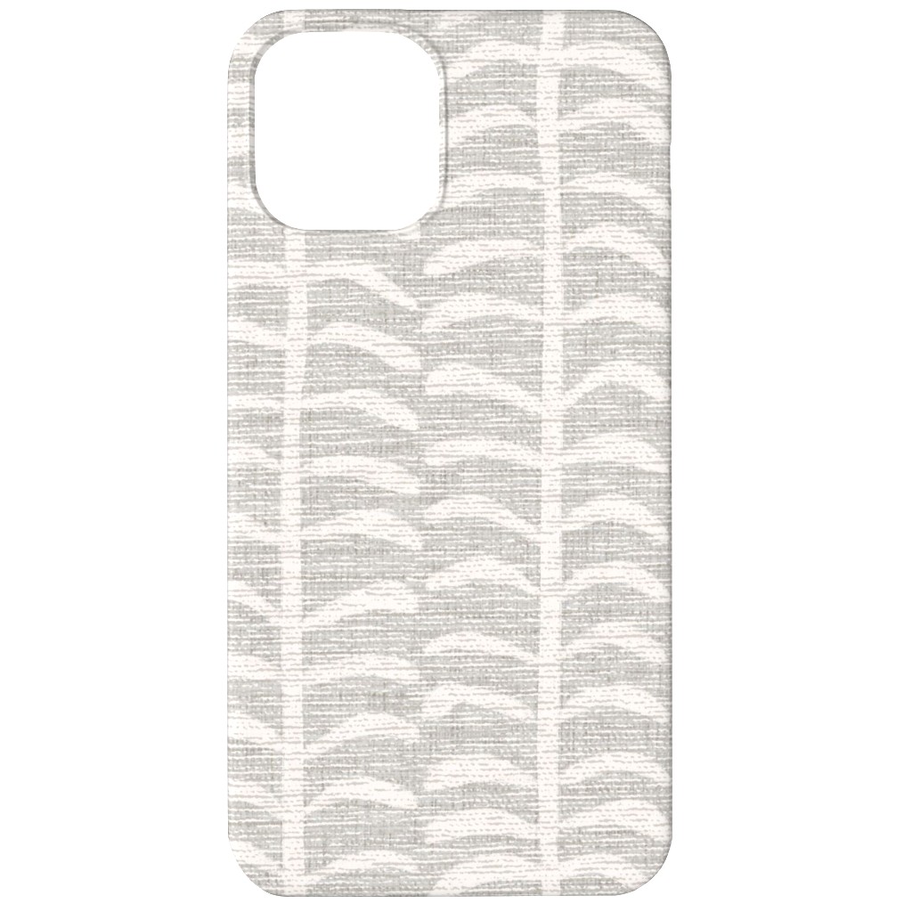 Grasscloth Vine - Neutral Phone Case, Silicone Liner Case, Matte, iPhone 12 Mini, Gray, Gray