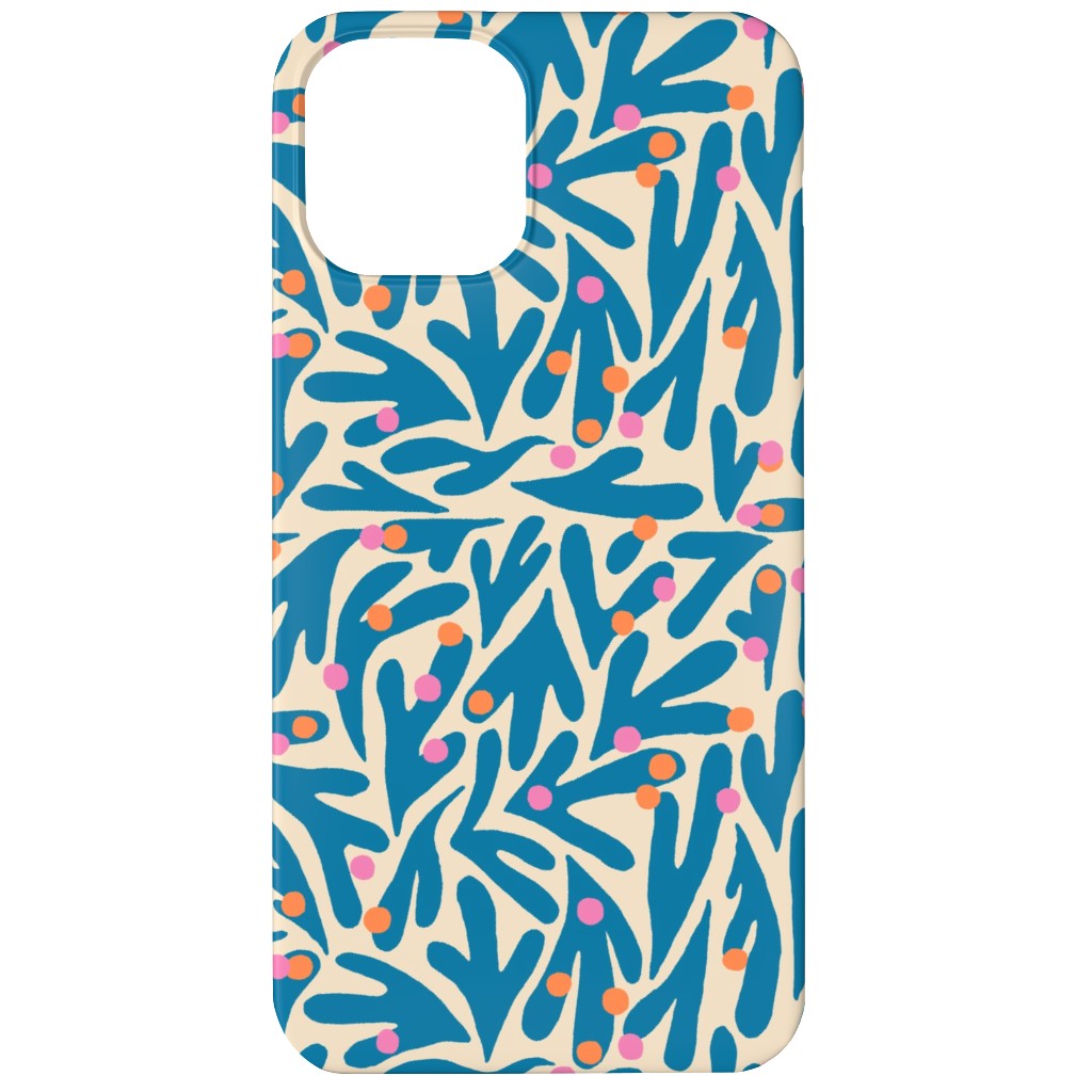 Funky Flora - Blue and White Phone Case, Silicone Liner Case, Matte, iPhone 12 Mini, Blue