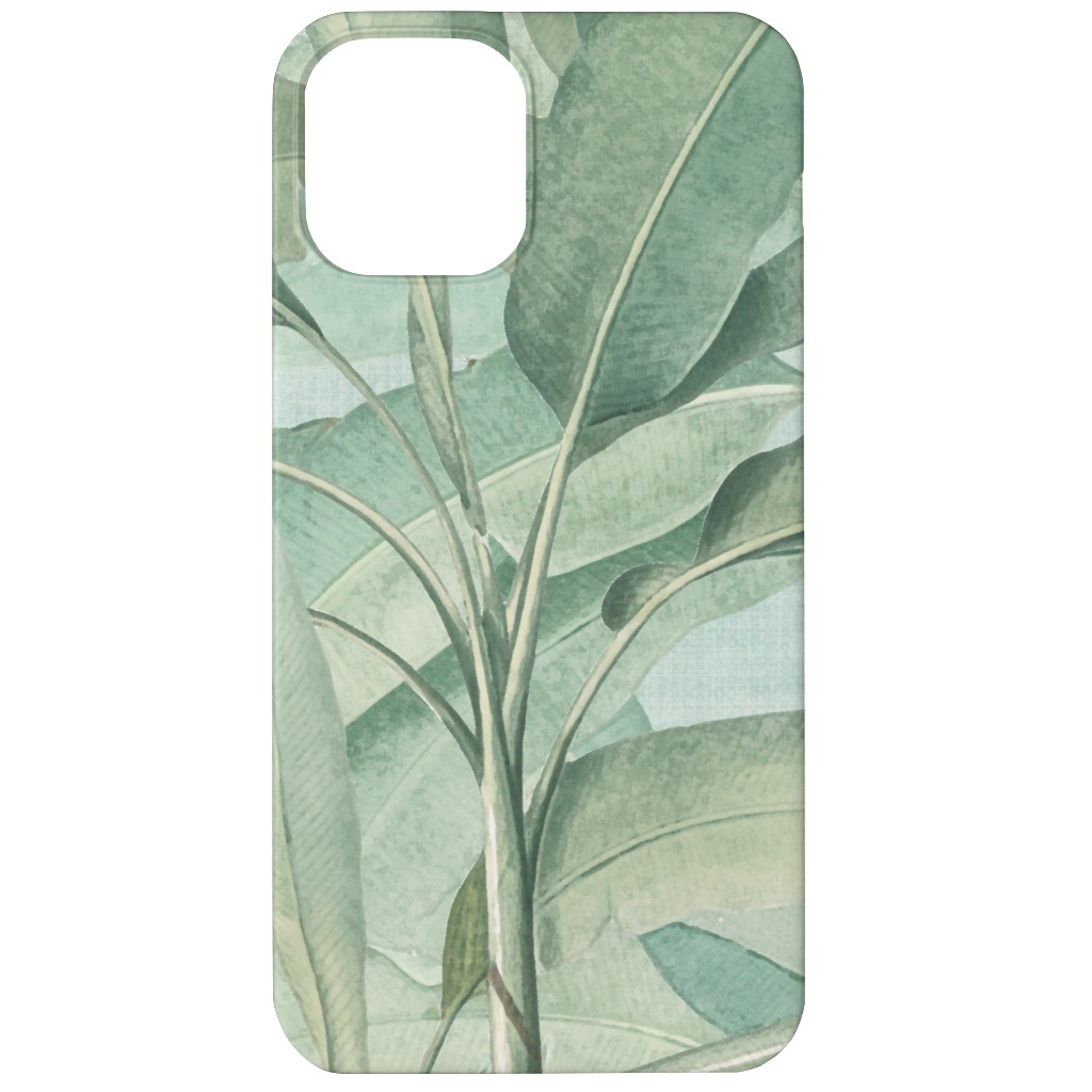 Lush Tropical Leaves Phone Case, Silicone Liner Case, Matte, iPhone 12 Mini, Green