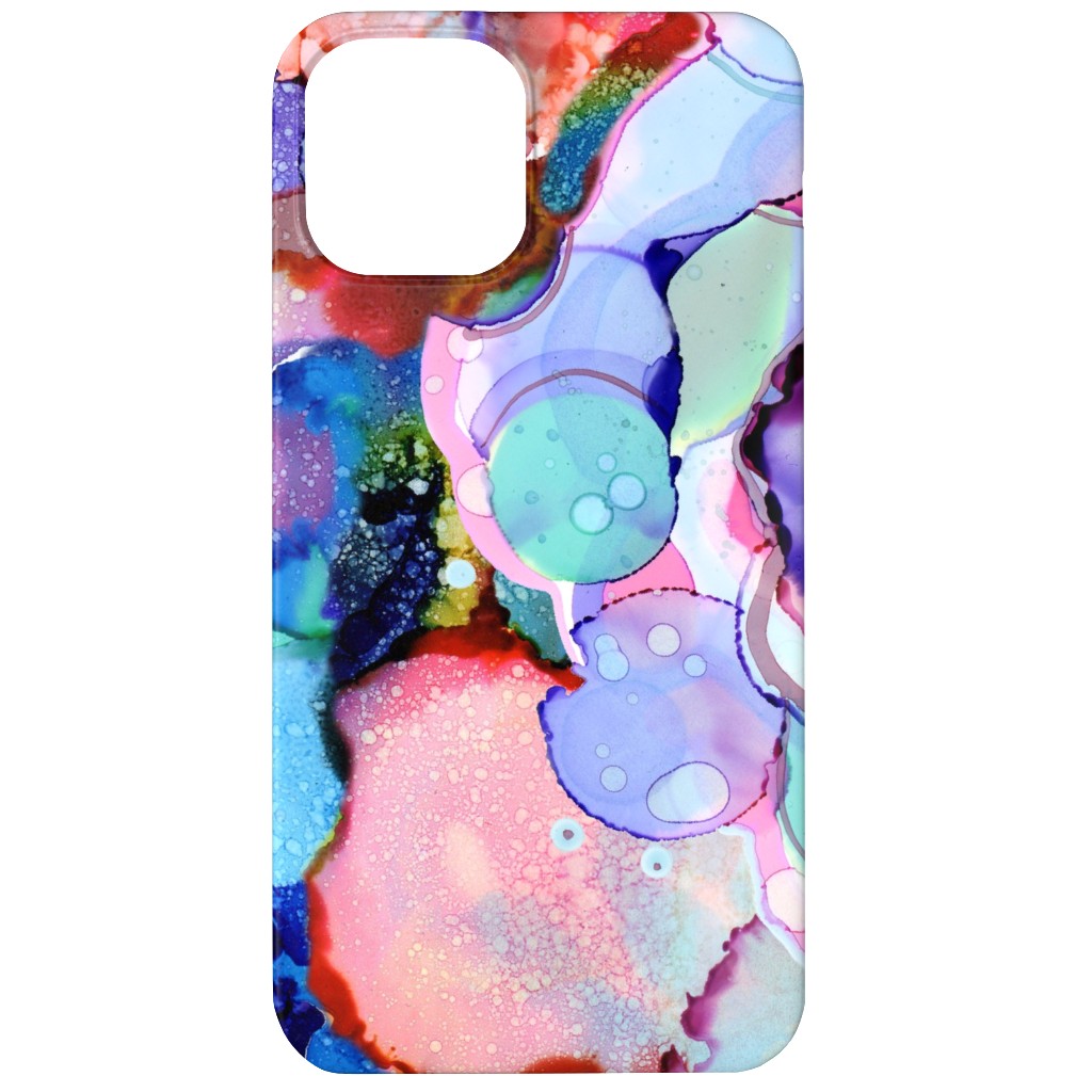 Abstract Rainbow Ink - Multi Phone Case, Silicone Liner Case, Matte, iPhone 12 Mini, Multicolor