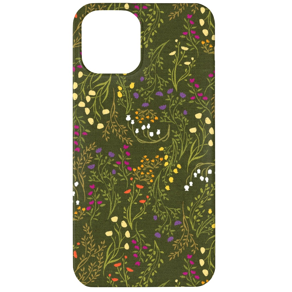 Summer Meadow Phone Case, Silicone Liner Case, Matte, iPhone 12 Mini, Green