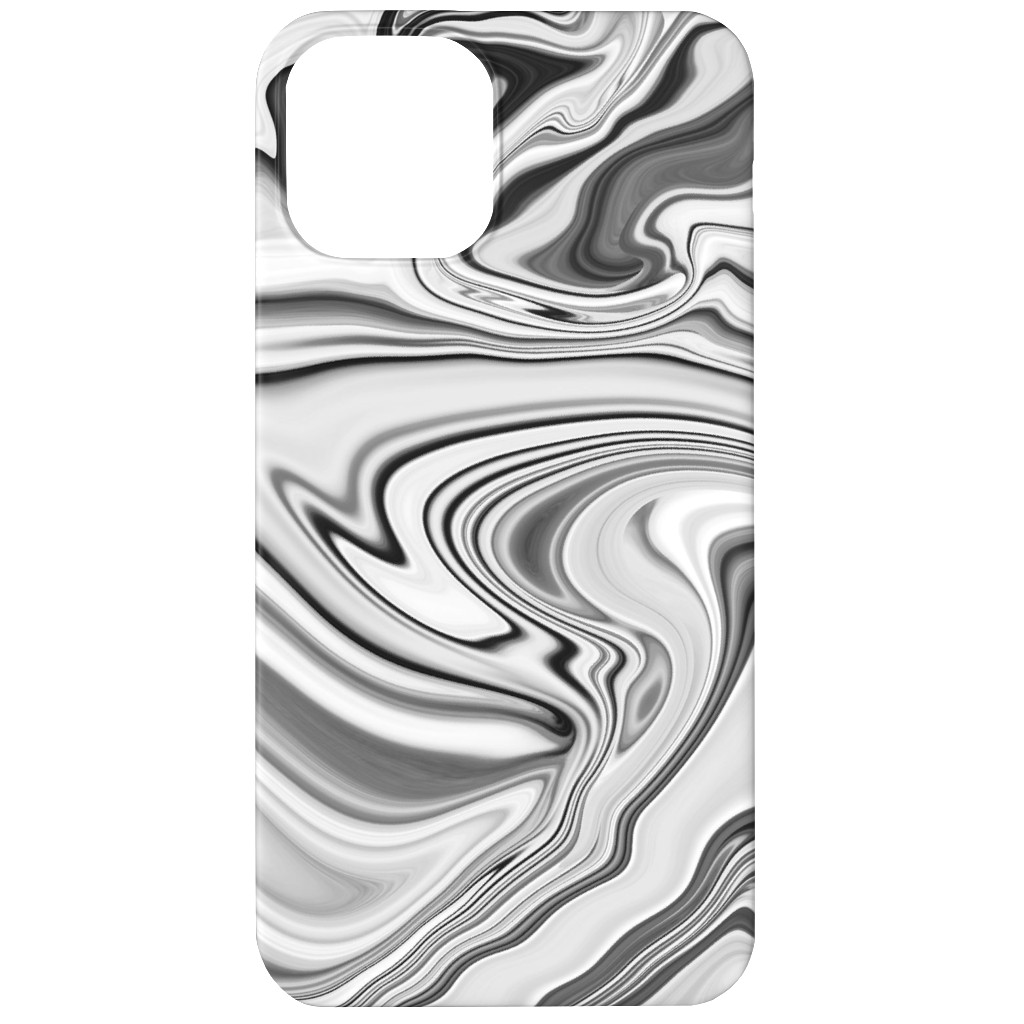 Love Spell Marble - Black and White Phone Case, Slim Case, Matte, iPhone 12 Mini, Gray, Gray