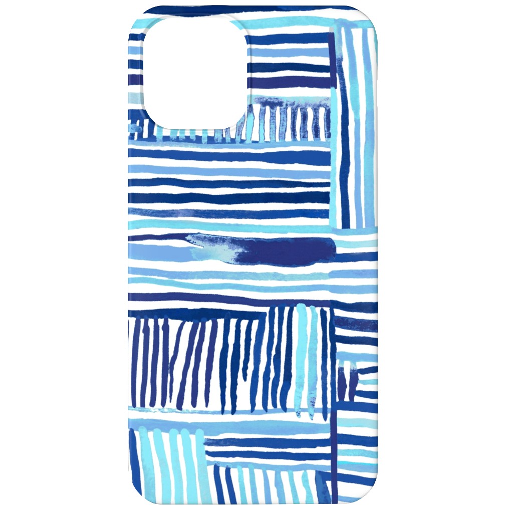 Linear Meditation Phone Case, Slim Case, Matte, iPhone 12 Mini, Blue, Boardwalk