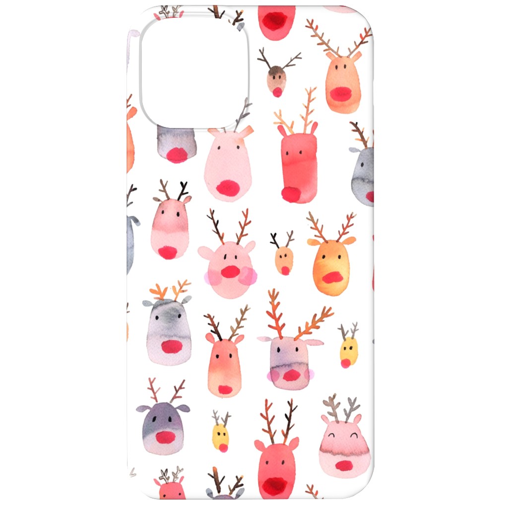Rudolph Reindeers Phone Case, Slim Case, Matte, iPhone 12 Mini, Red