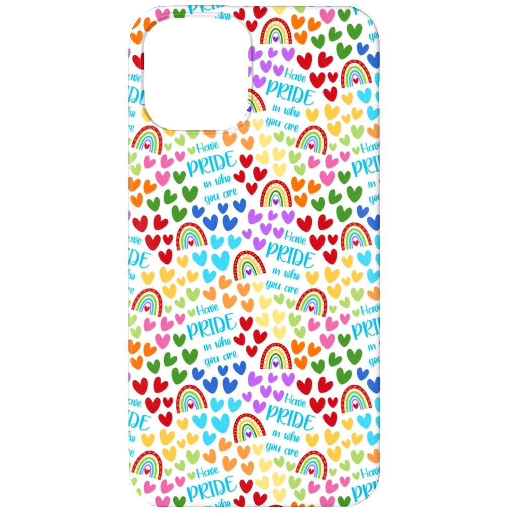 Have Pride in Who You Are Rainbows and Hearts Phone Case, Slim Case, Matte, iPhone 12 Mini, Multicolor