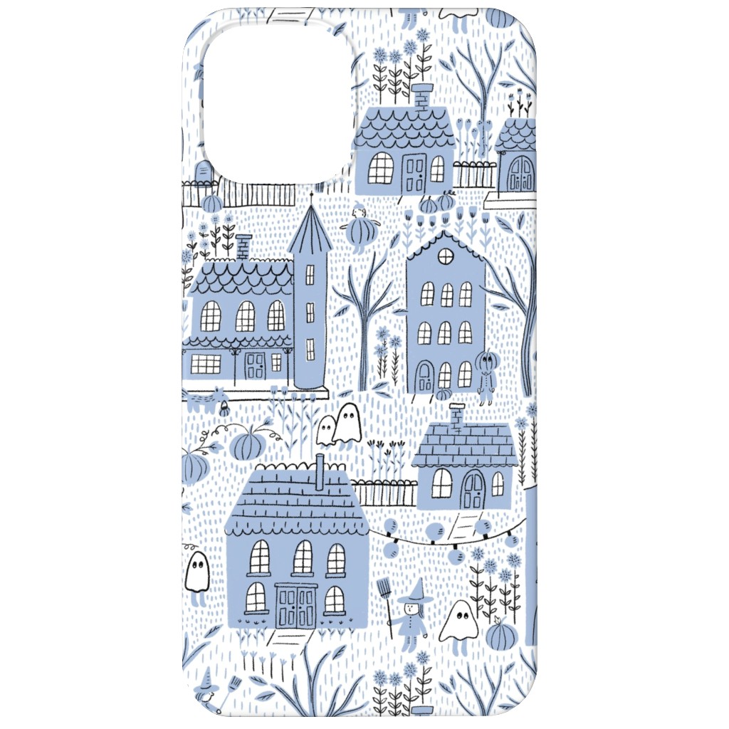 What Ghosts Around Comes Around - Blue Phone Case, Slim Case, Matte, iPhone 12 Mini, Blue, True Blue