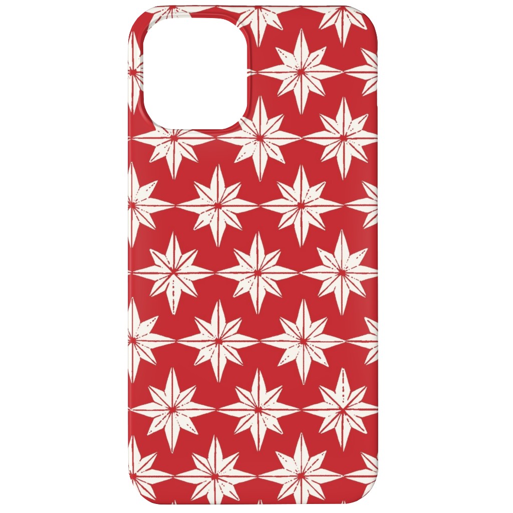 Christmas Star Tiles Phone Case, Slim Case, Matte, iPhone 12 Mini, Red